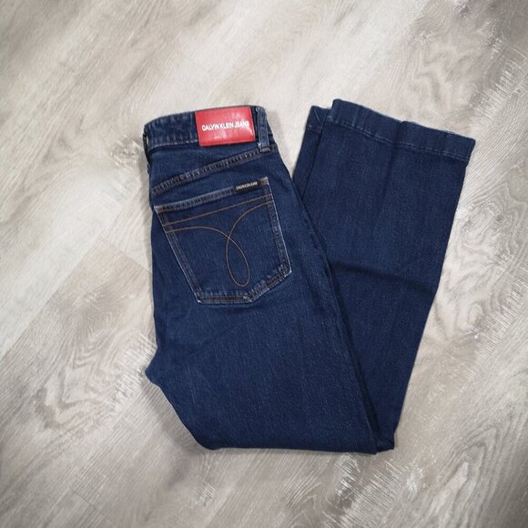 Calvin Klein Jeans Ladies Size 8 Dark Wash High Rise Bootcut Blue Jeans - Picture 9 of 12